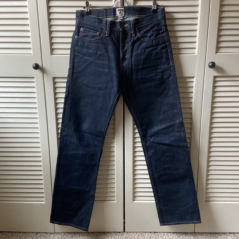 Tellason White Oak Cone Denim Selvedge Blue Jeans Ankara Straight Leg Size 29x32